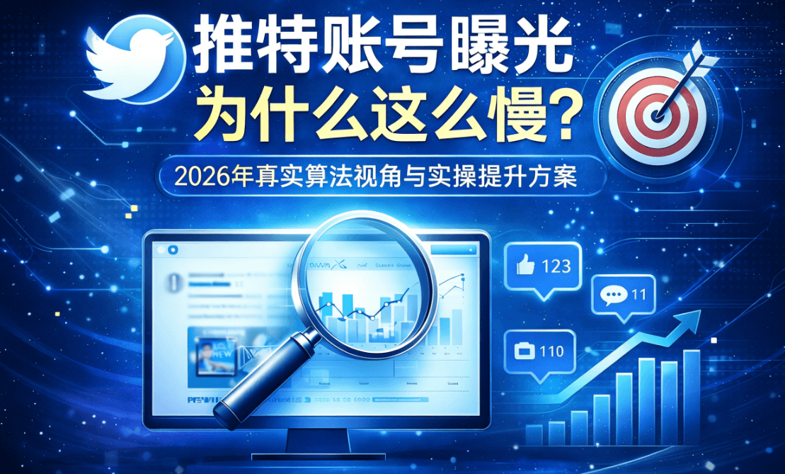 推特账号曝光为什么这么慢?2026年算法逻辑与实操提升方案